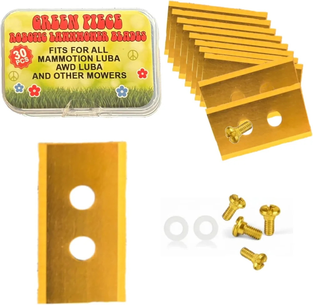 Dual-hole robot mower blades for Mammotion Luba and Yuka, with screws and washers